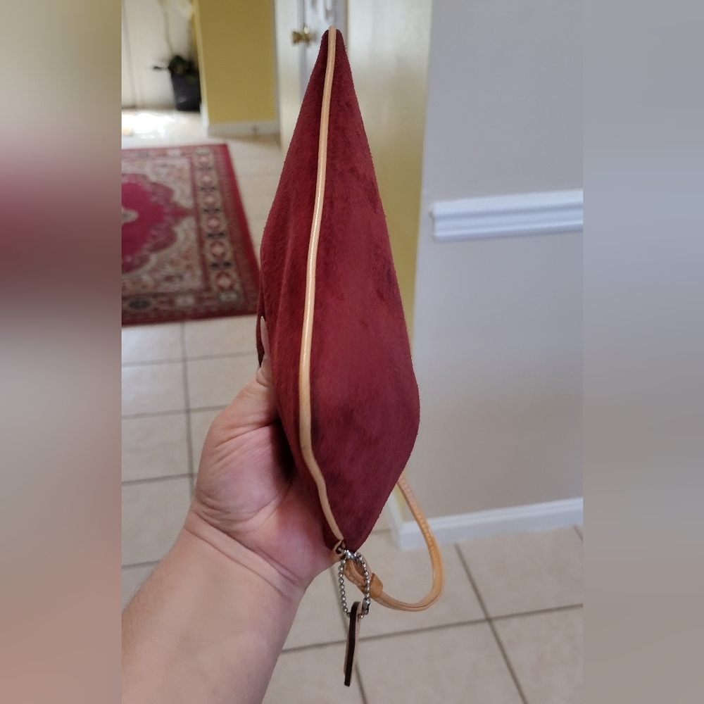 COACH 1941 Large Oxblood Suede Leather Wristlet Clutch Purse - Picture 5 of 16